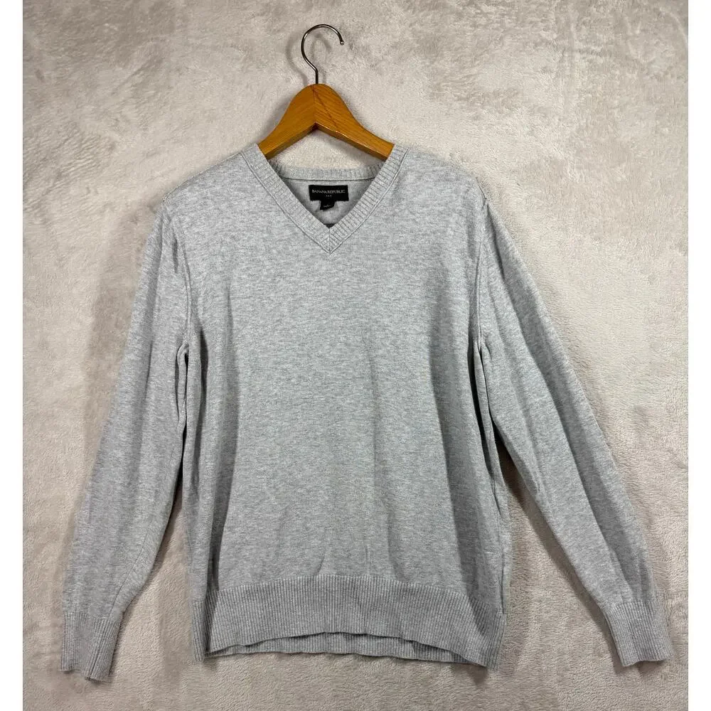 Lot of 3 Mens Size Small LS Sweaters (J.Crew Banana Republic Alcott) Cotton
